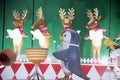 Animal statue and light decorate beautiful on Christmas celebrations.